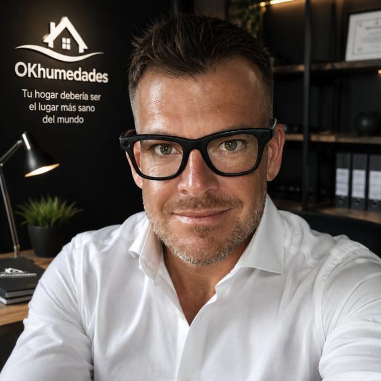 Valentín Naranjo, perito judicial en patologías de la edificación, en su despacho de OK Humedades